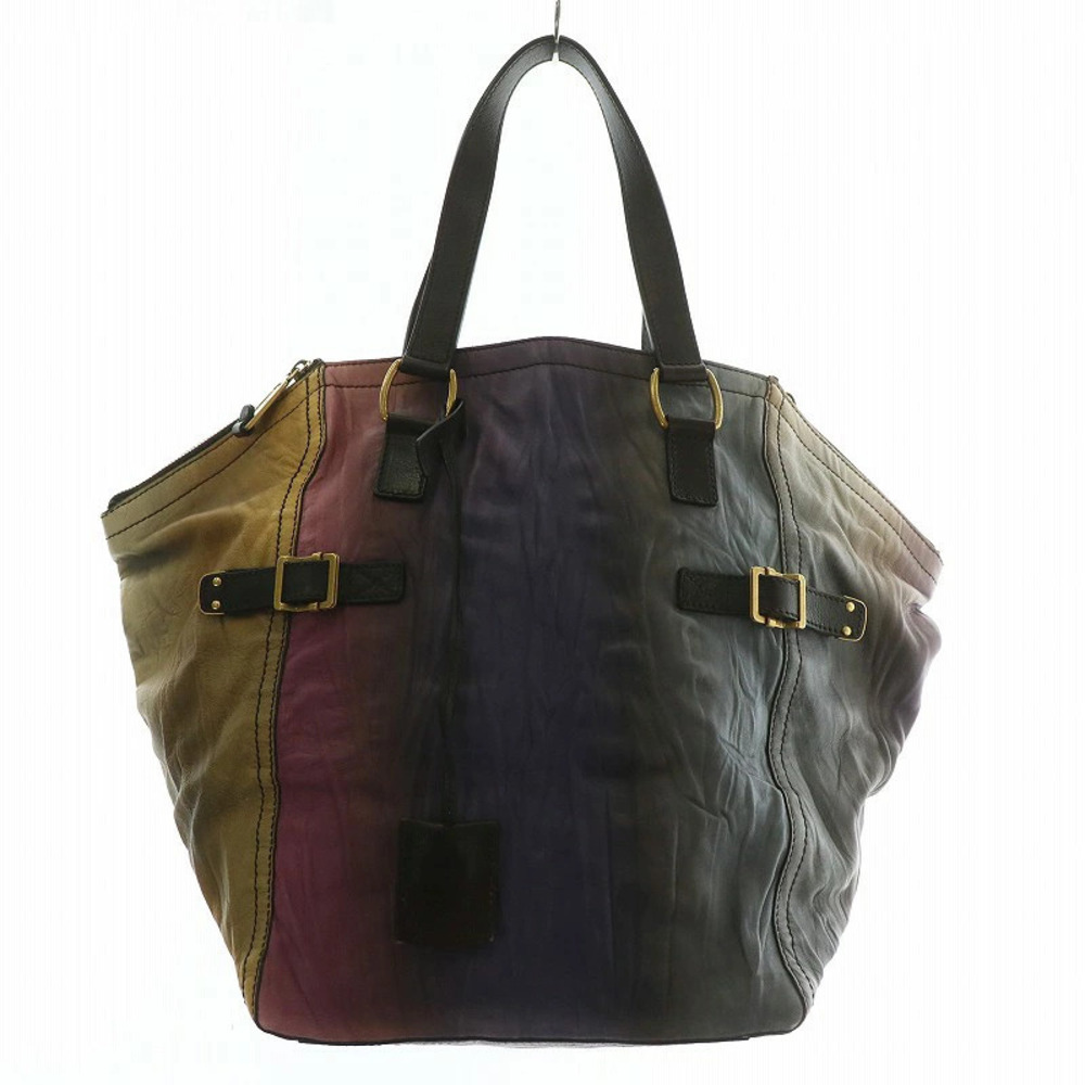 Saint Laurent Yves Rive Gauche Tote Bag Handbag Leather Multicolor